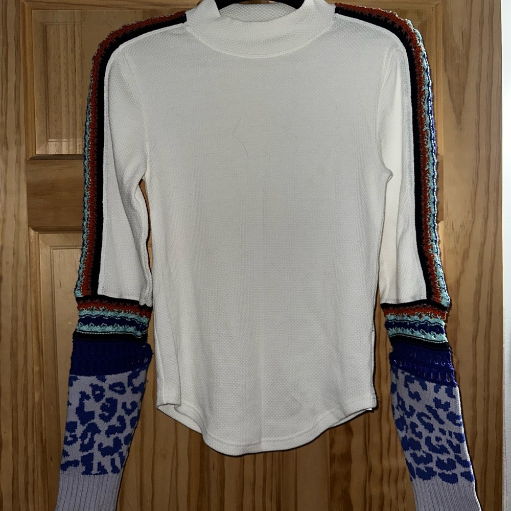 Free people stylish White and Multicolor Women's Top